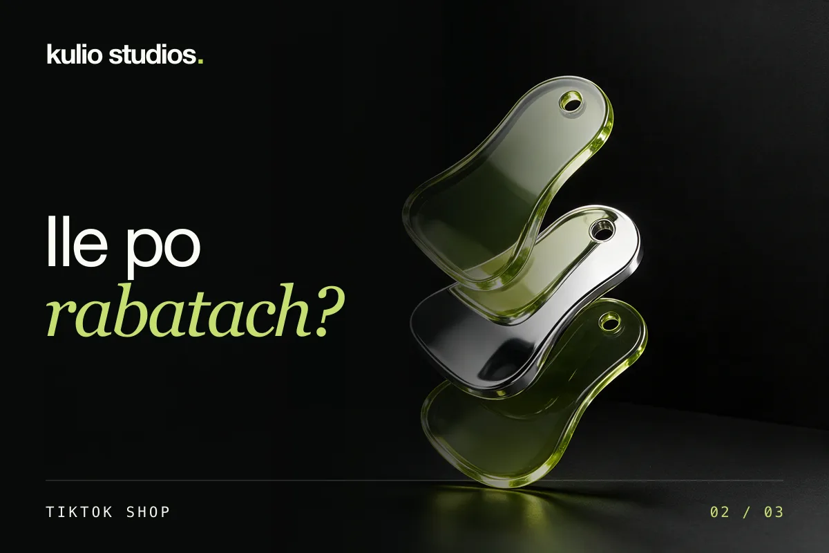 Ile po rabatach? Ilustracja do poradnika: łączenie rabatów TikTok Shop.